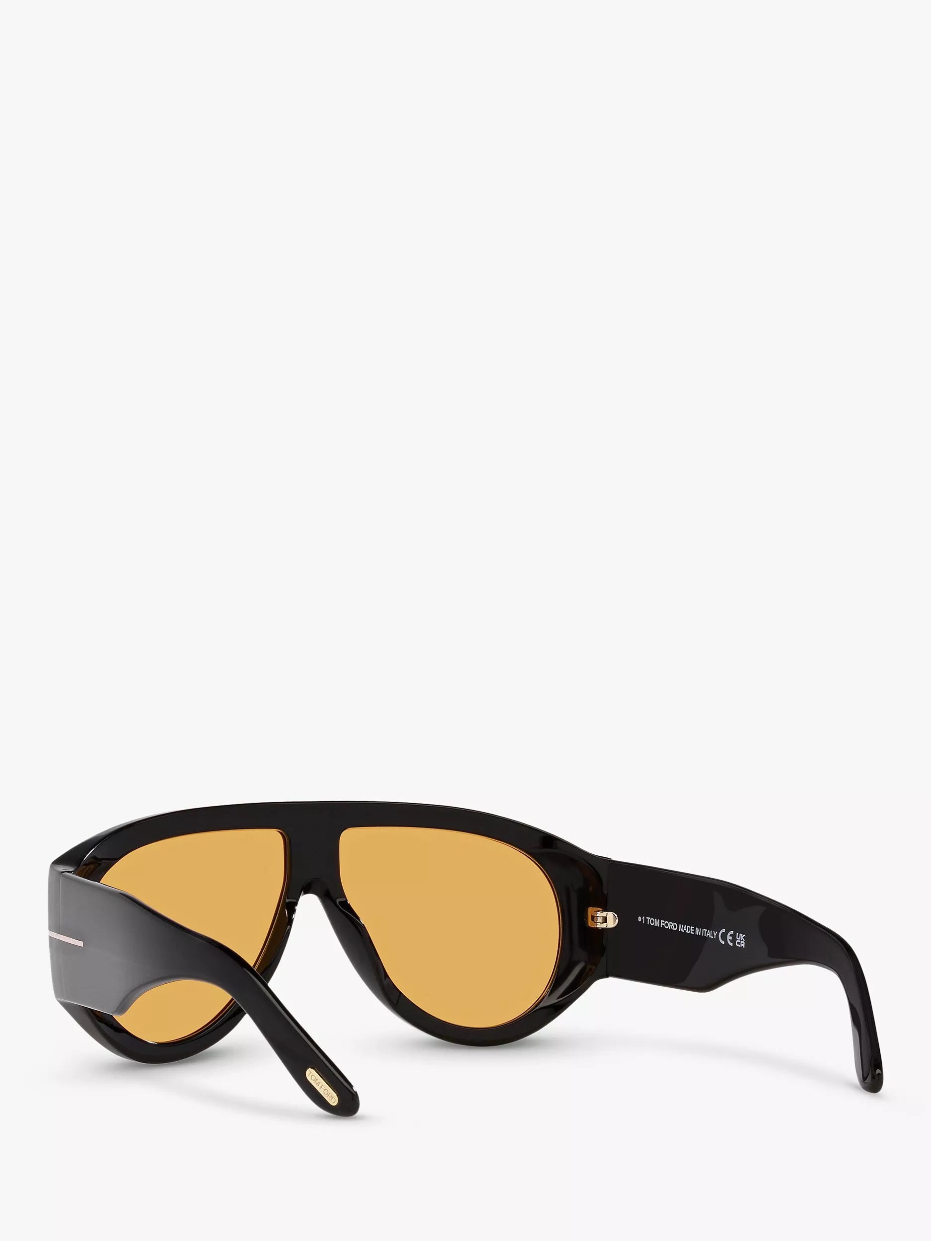 Tom Ford aviator sunglasses shiny black yellow (British brand)