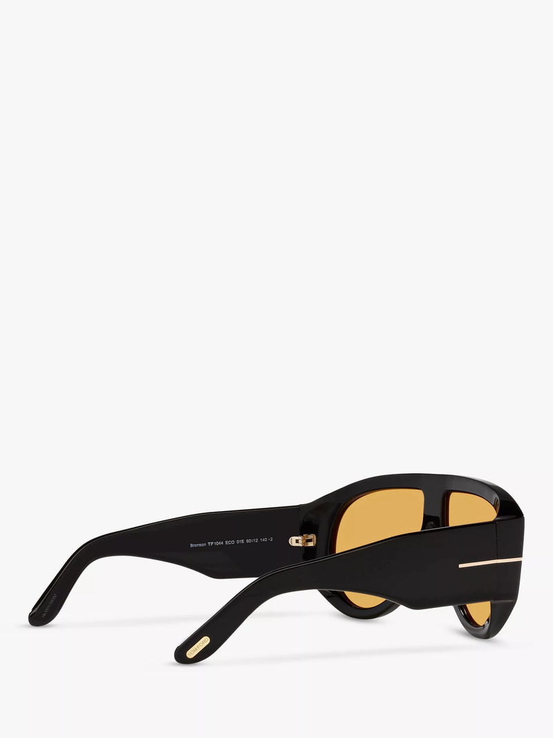Tom Ford aviator sunglasses shiny black yellow (British brand)