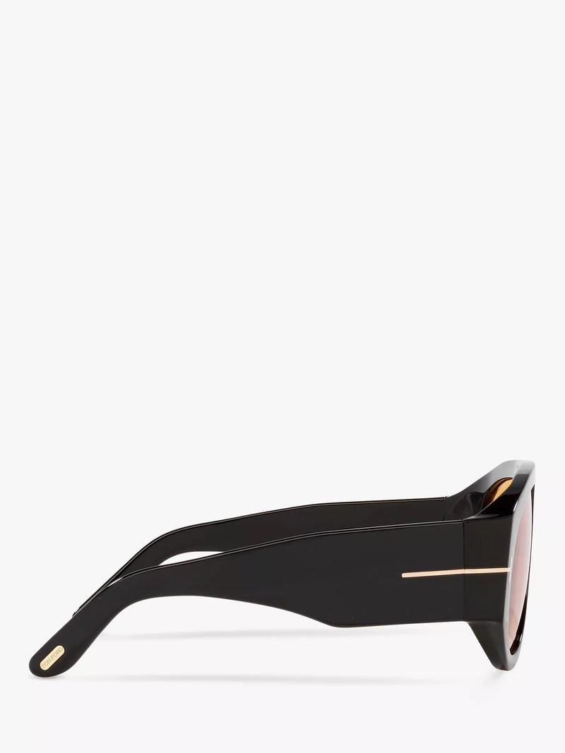Tom Ford aviator sunglasses shiny black yellow (British brand)