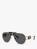 Versace VE2252 Men's Aviator Sunglasses, Gold/Grey