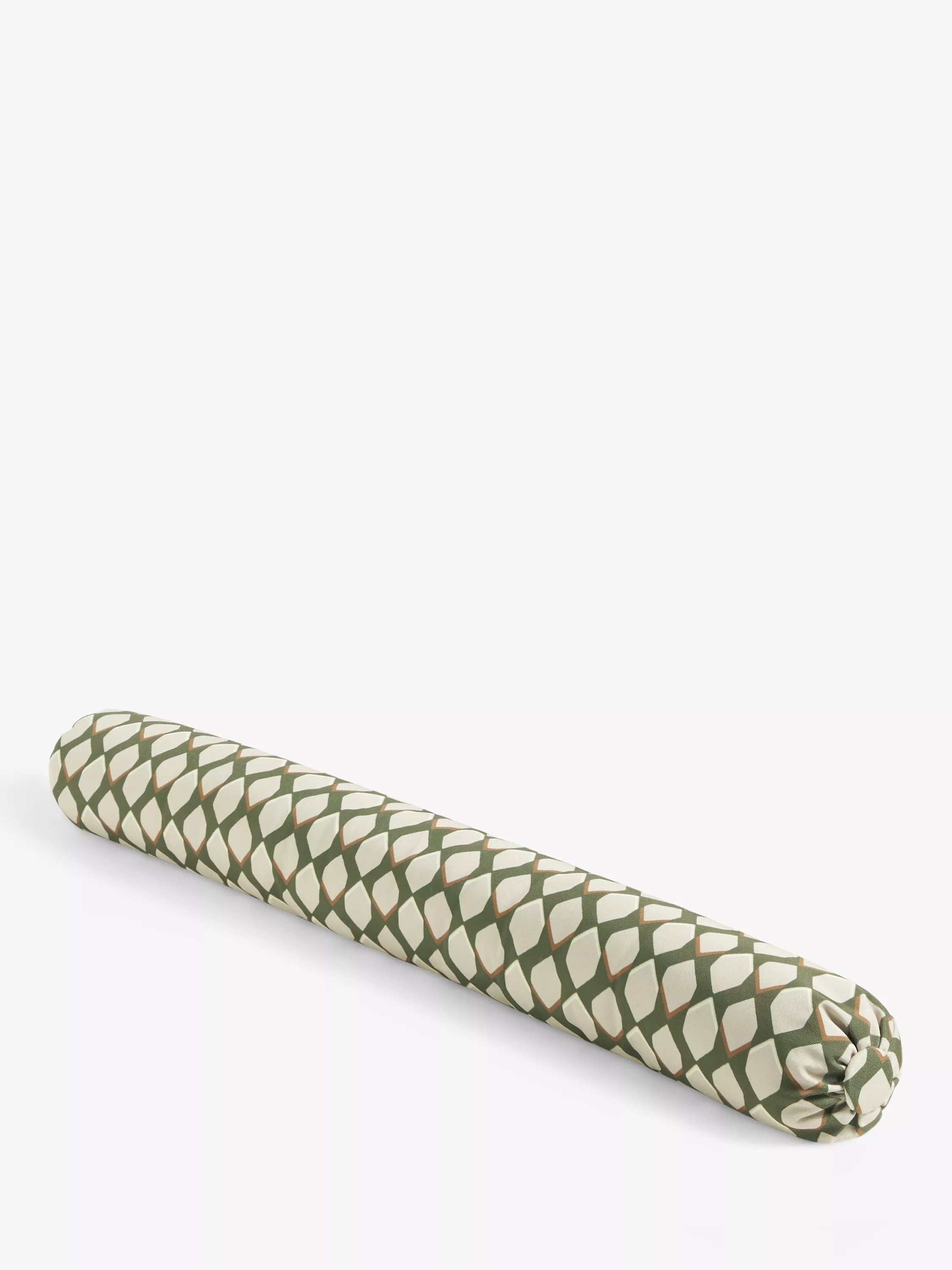 John Lewis Woven Geo Draught Excluder in Sage, imported from the UK