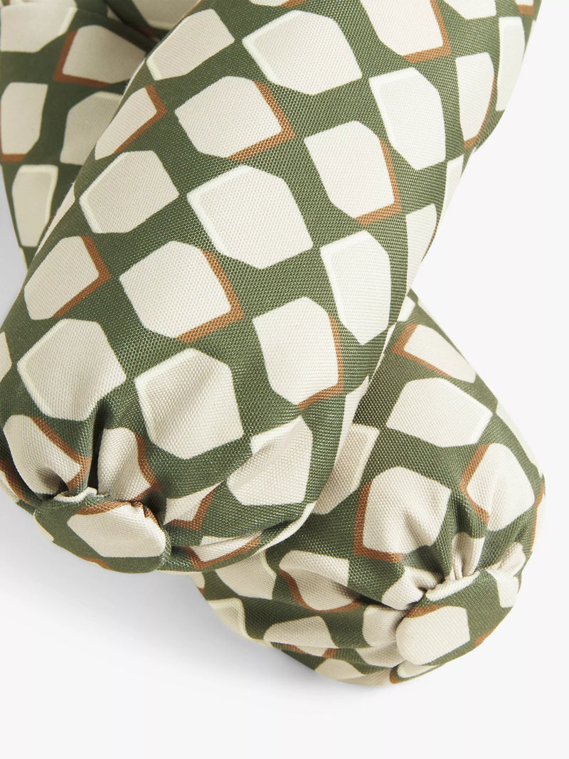John Lewis Woven Geo Draught Excluder in Sage, imported from the UK