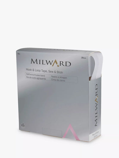 John Lewis Milward Sew & Stick Hook & Loop Tape White 20mm- Buy online at McGrocer