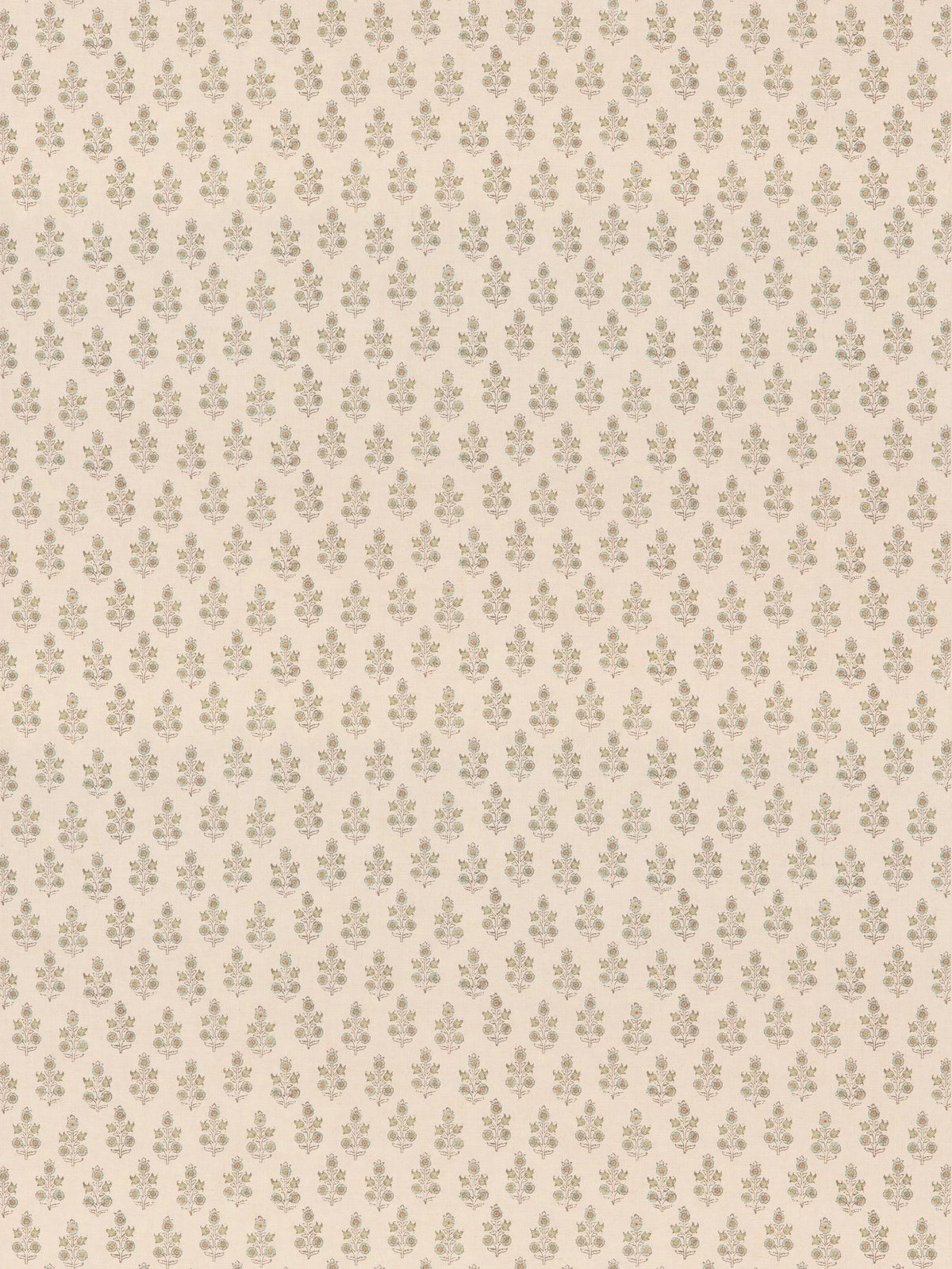 Baker Poppy Sprig fabric aqua, imported from the UK