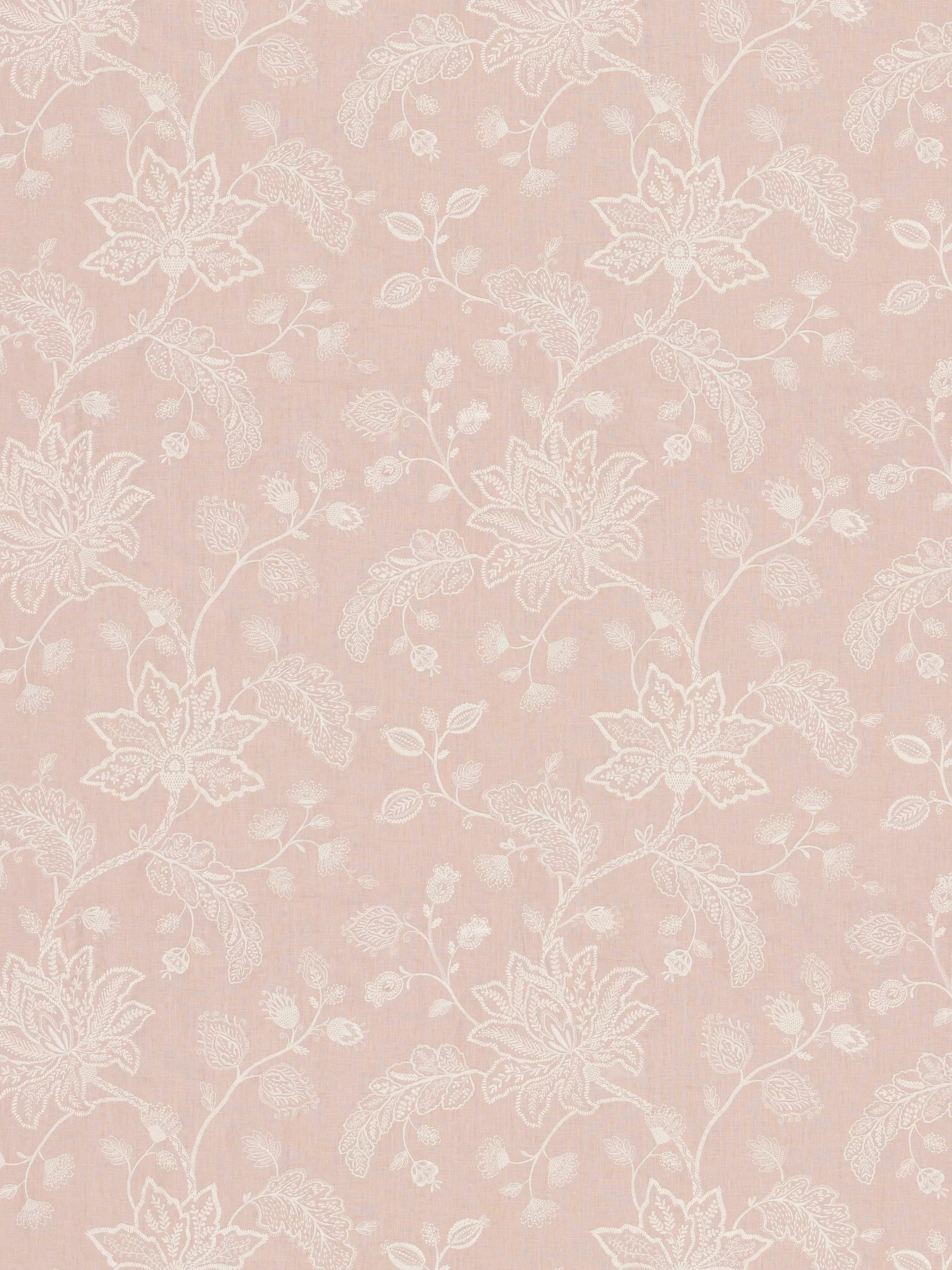 GP & J Baker Dunham furnishing fabric blush floral linen, UK version