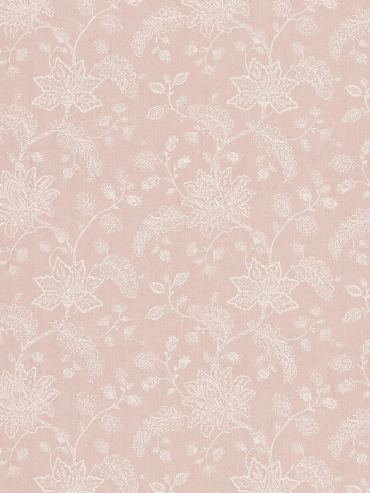 GP & J Baker Dunham furnishing fabric blush floral linen, UK version