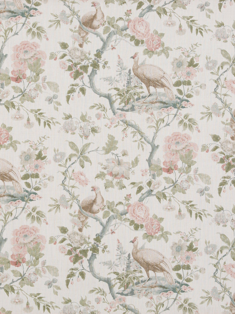 GP & J Baker Broughton Rose fabric guinea fowl pattern British brand
