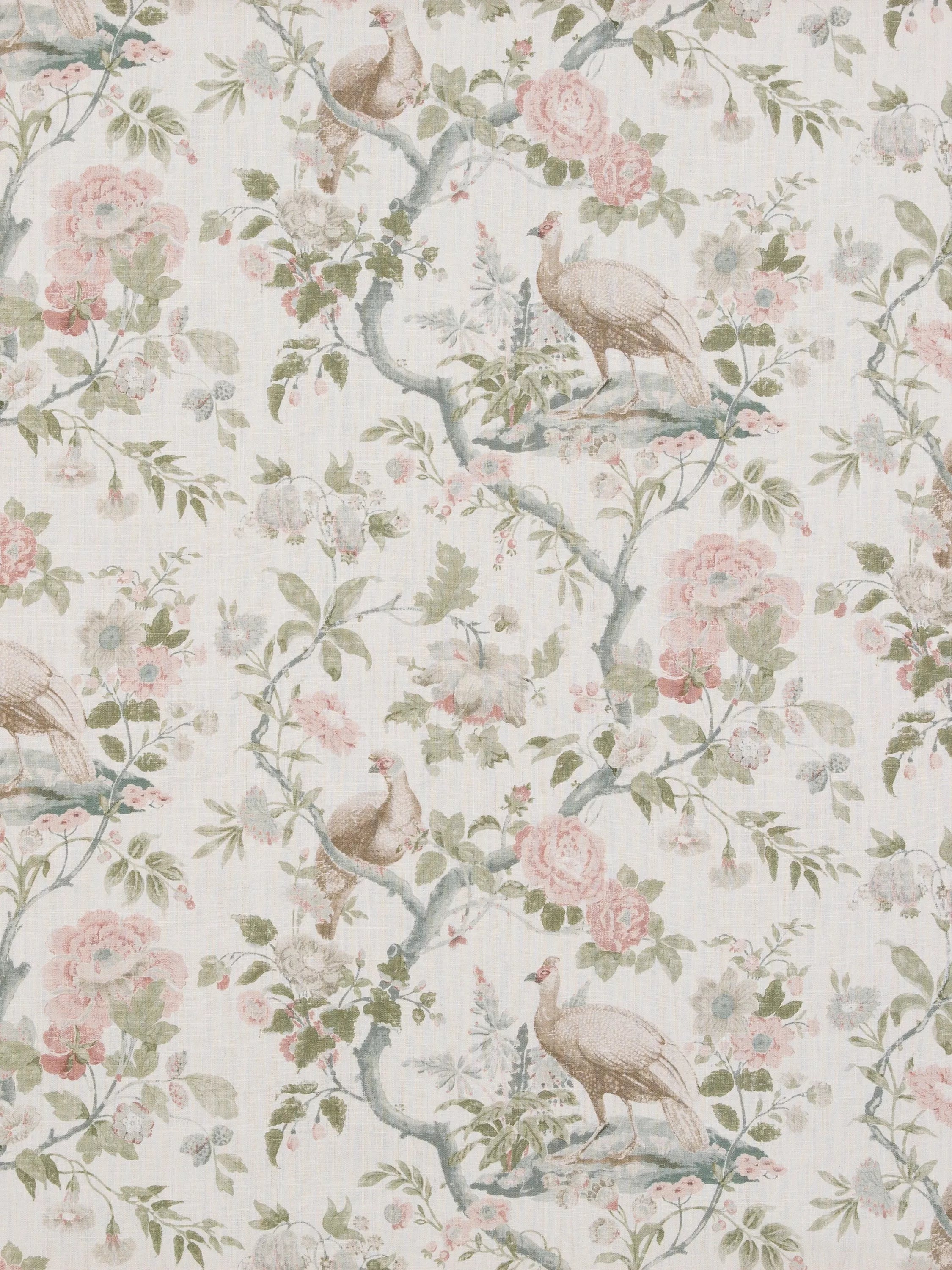 GP & J Baker Broughton Rose Furnishing Fabric, Blush