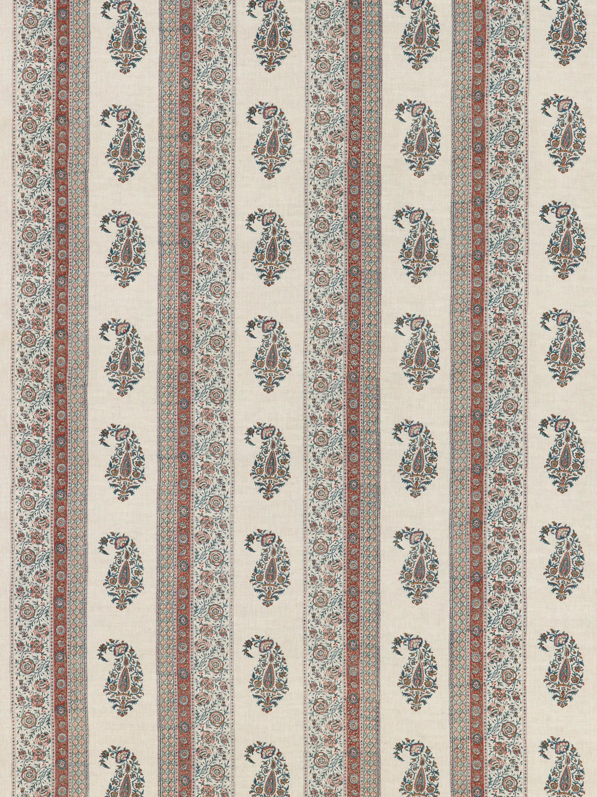 GP & J Baker Portobello Road paisley furnishing fabric red blue (British brand)
