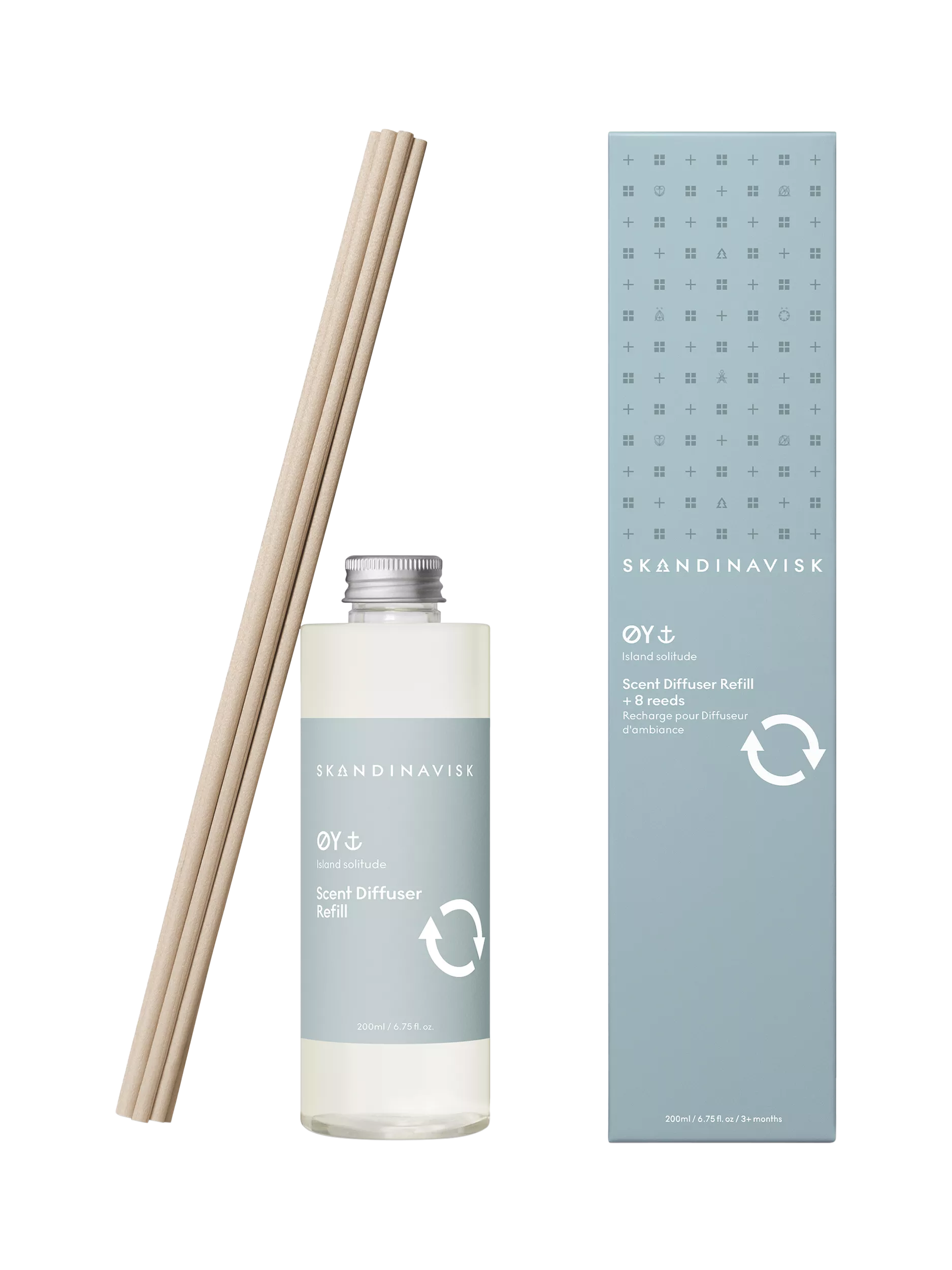 Skandinavisk ØY diffuser refill 200ml, floral green scent - British product