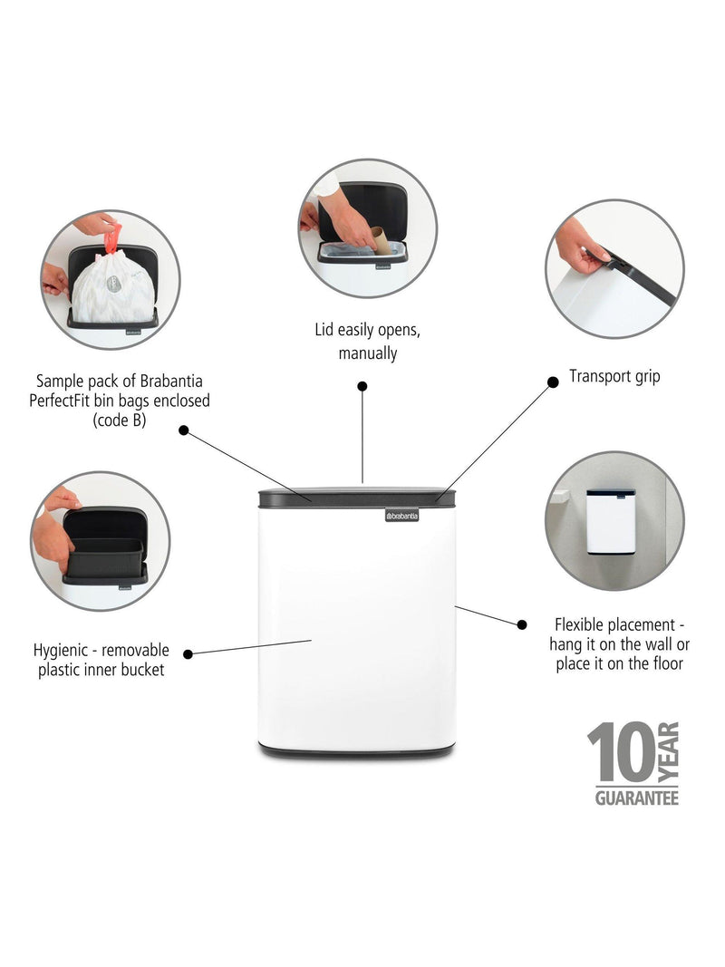 سلة مهملات Brabantia Bo سعة 7 لتر، الإصدار البريطاني