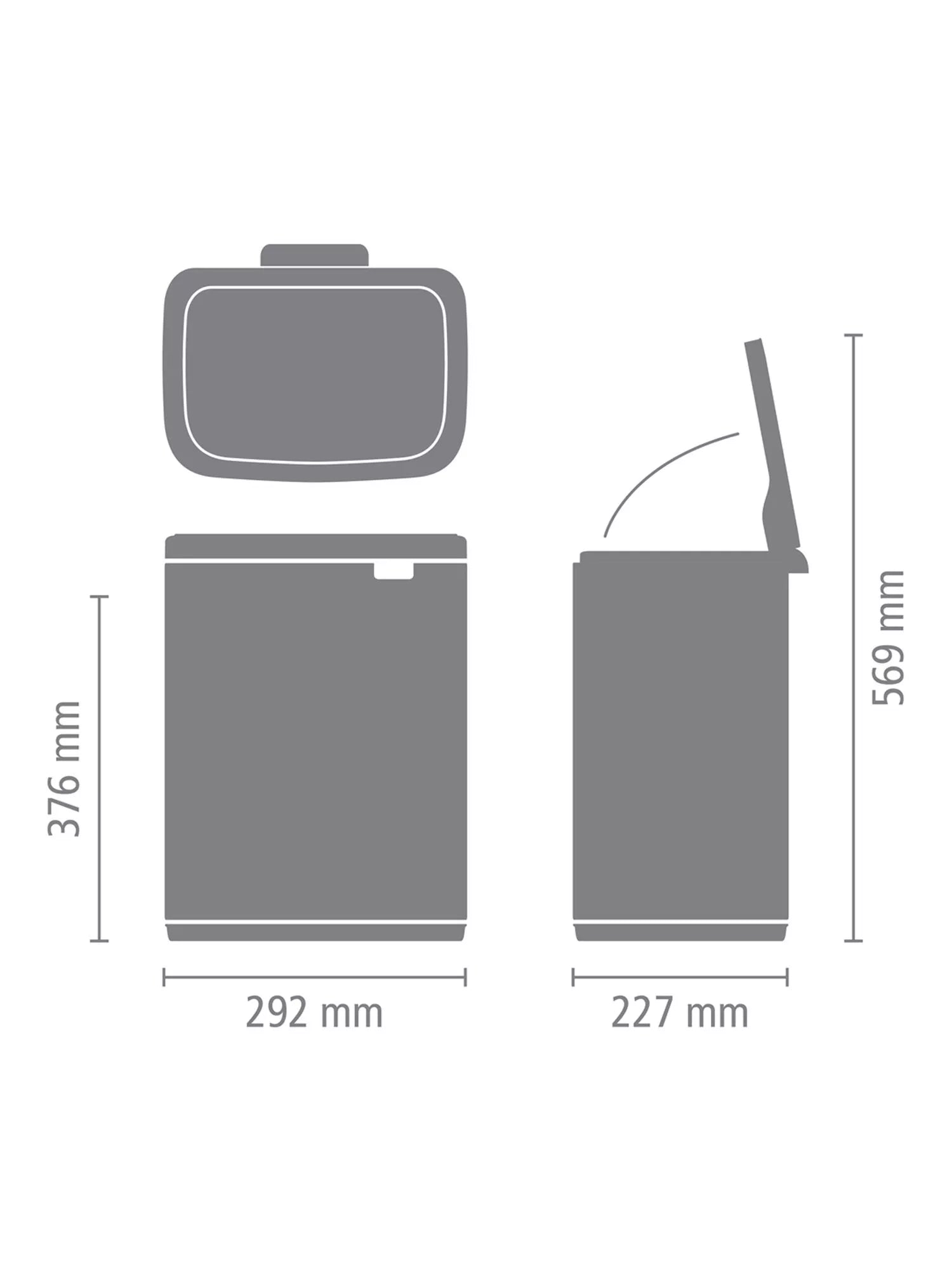 Brabantia Bo waste bin 12L matte finish, imported from the UK