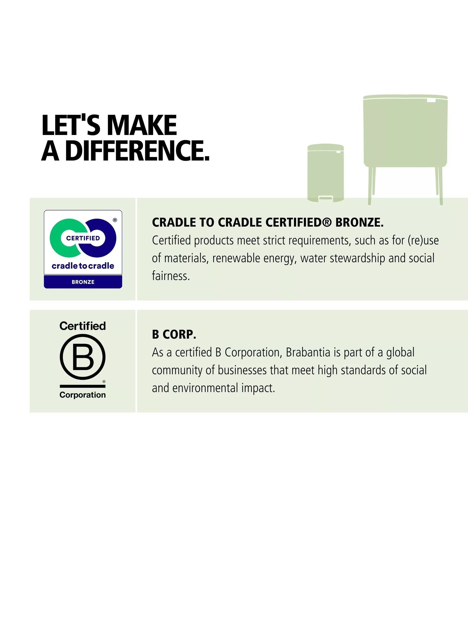 Brabantia Bo waste bin 12L matte finish, imported from the UK