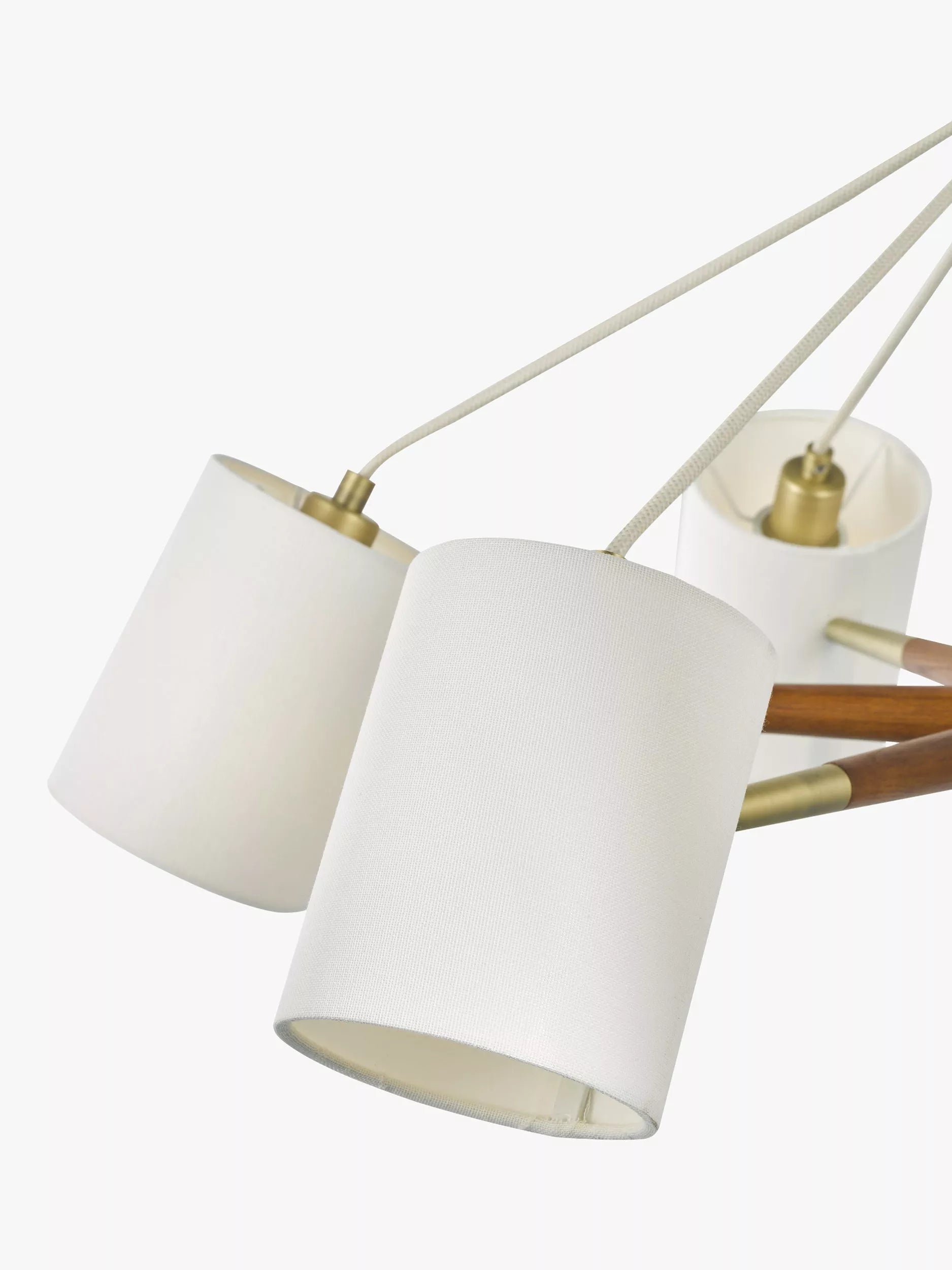 John Lewis Spindle 6 arm ceiling light walnut antique brass, UK version