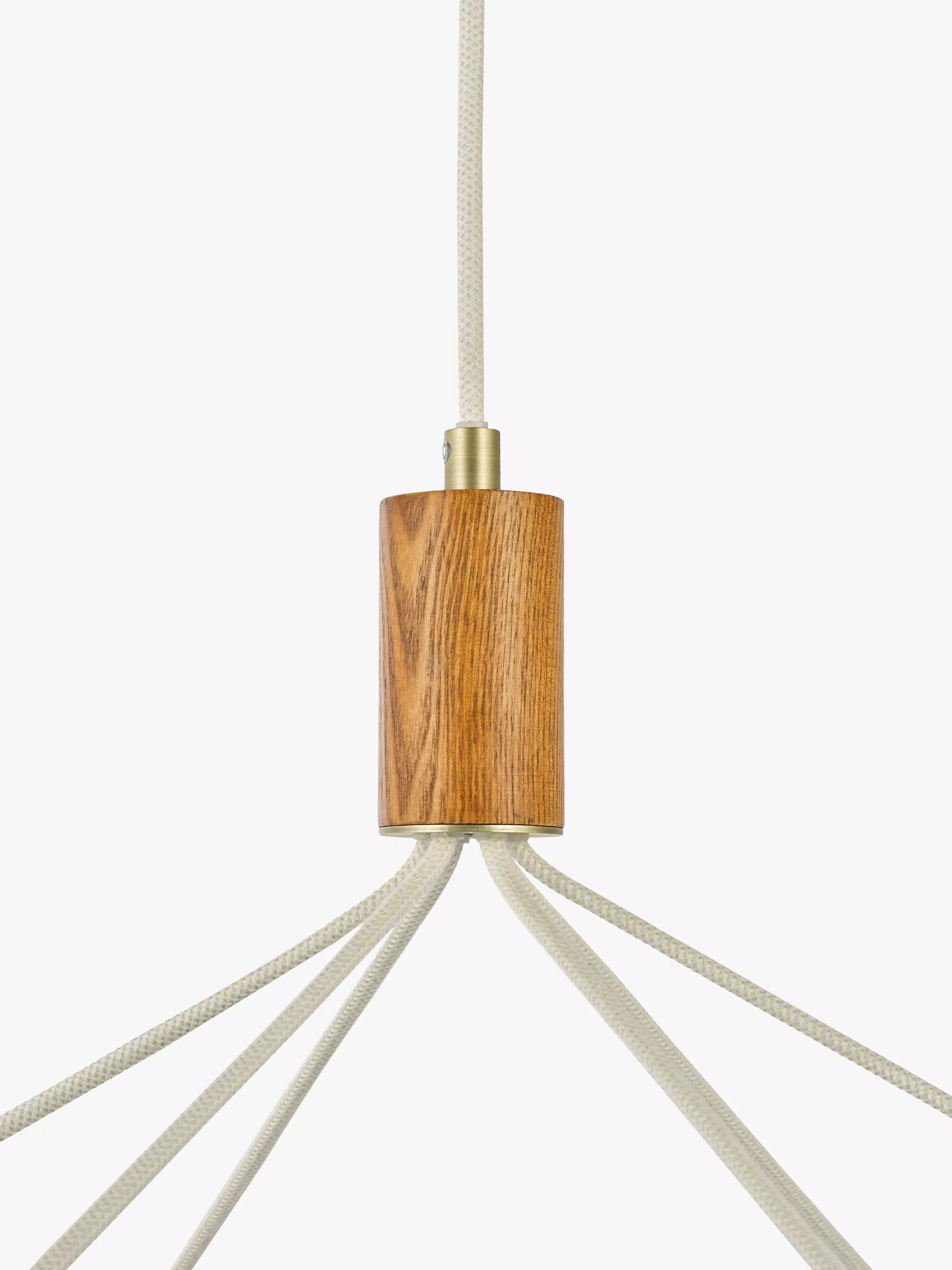 John Lewis Spindle 6 arm ceiling light walnut antique brass, UK version