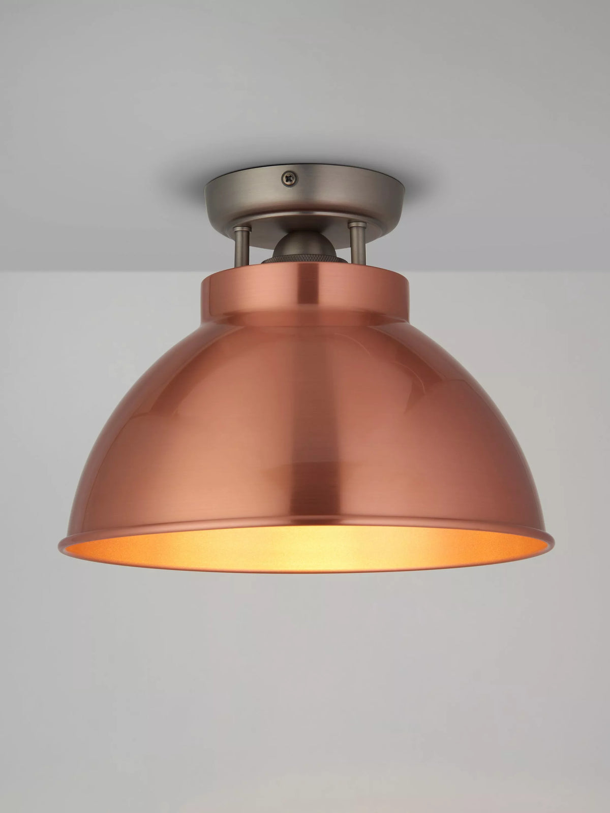 John Lewis Baldwin semi flush ceiling light brushed metallic 19cm drop, UK version