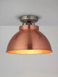 John Lewis Baldwin semi flush ceiling light brushed metallic 19cm drop, UK version