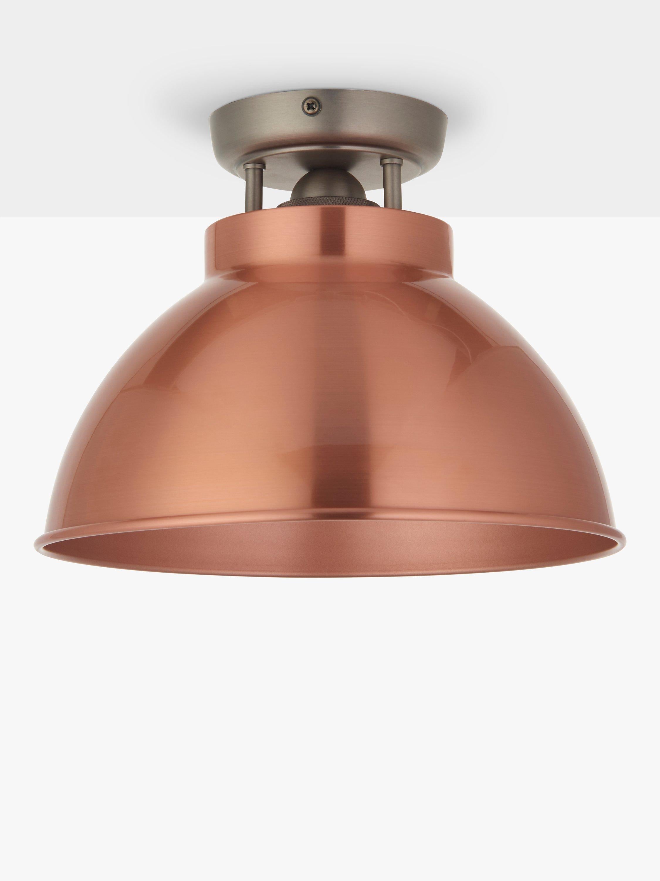 John Lewis Baldwin semi flush ceiling light brushed metallic 19cm drop, UK version