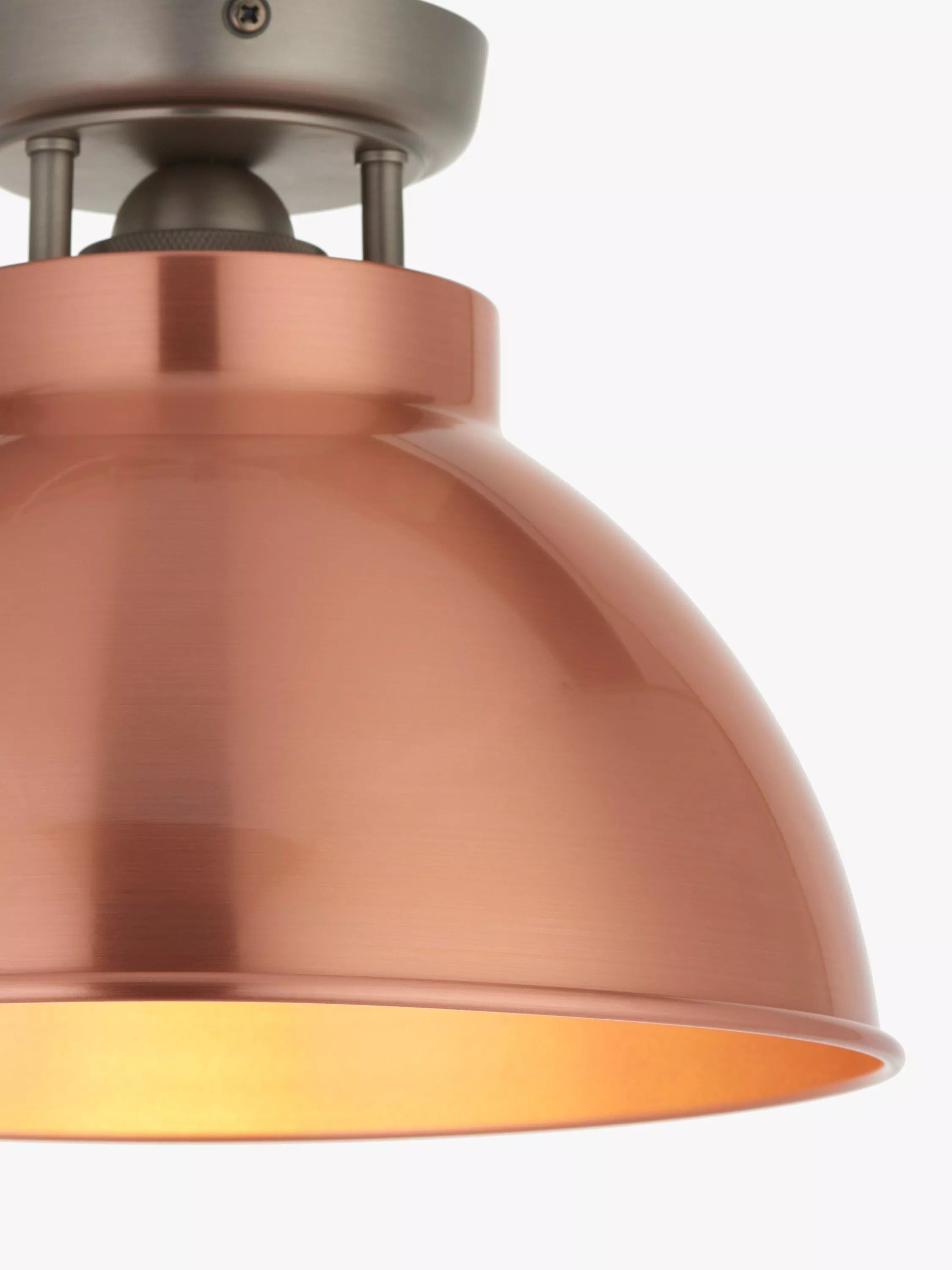 John Lewis Baldwin semi flush ceiling light brushed metallic 19cm drop, UK version
