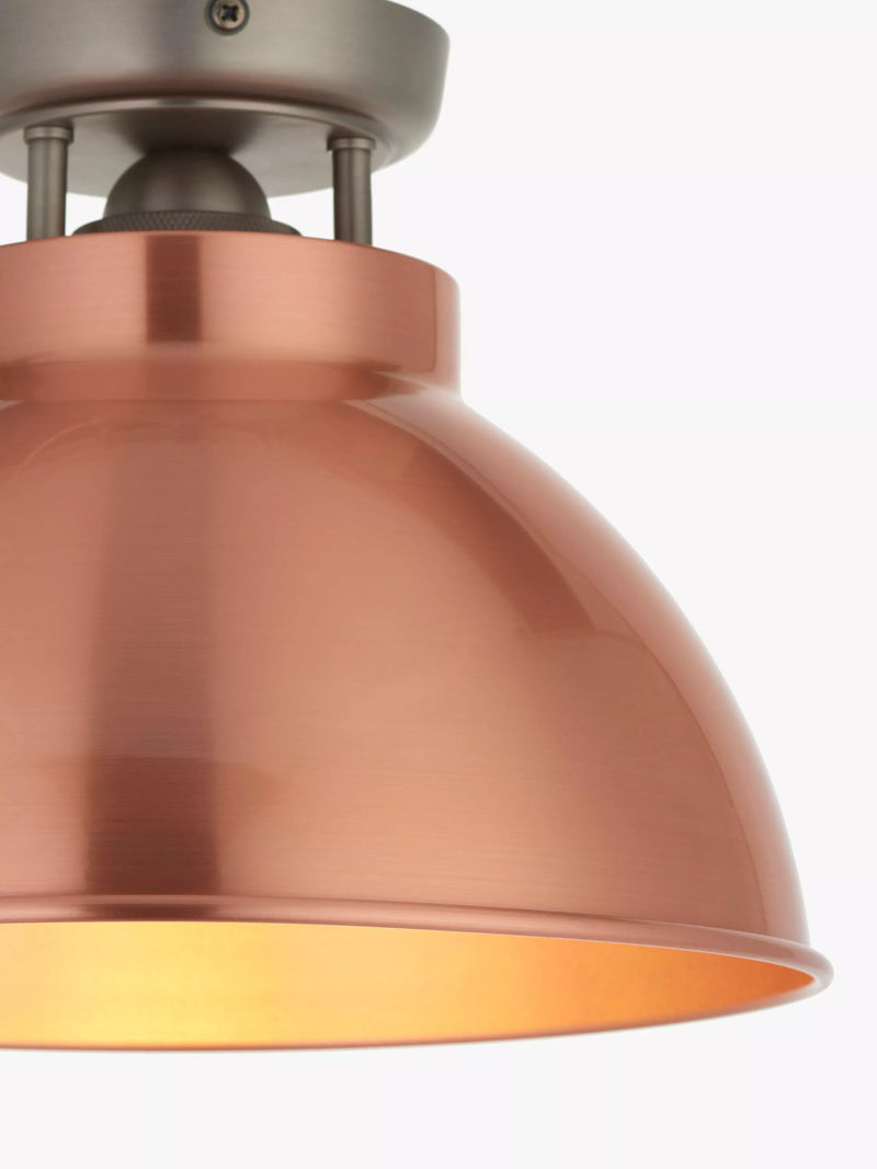 John Lewis Baldwin semi flush ceiling light brushed metallic 19cm drop, UK version