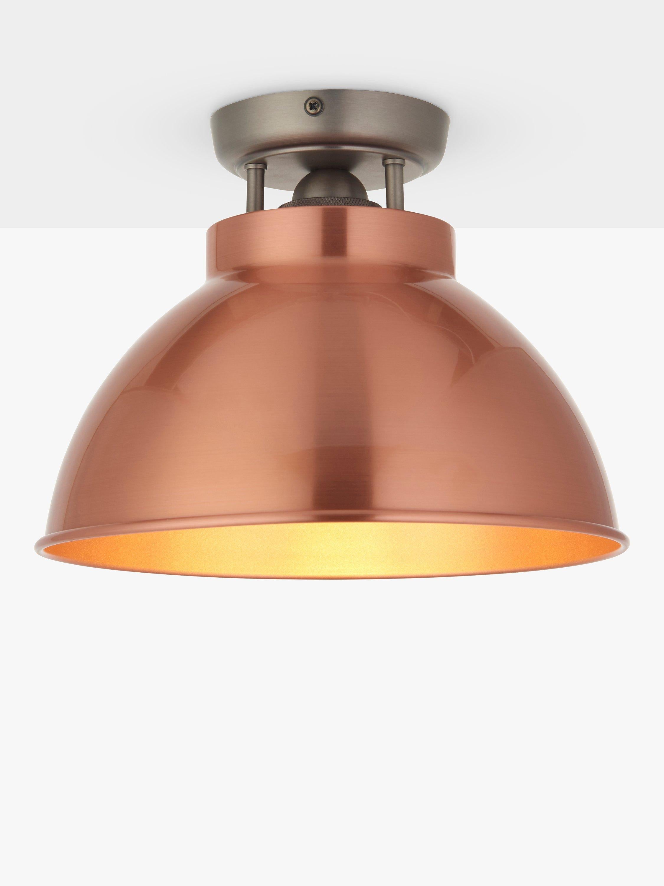John Lewis Baldwin semi flush ceiling light brushed metallic 19cm drop, UK version