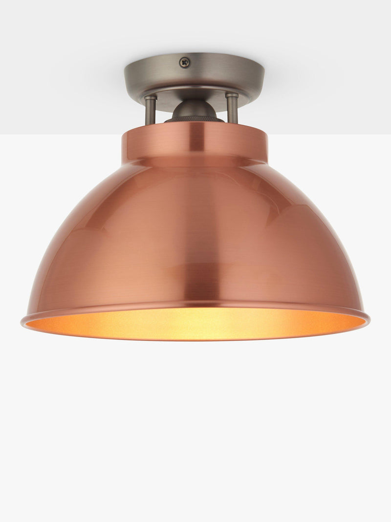 John Lewis Baldwin semi flush ceiling light brushed metallic 19cm drop, UK version