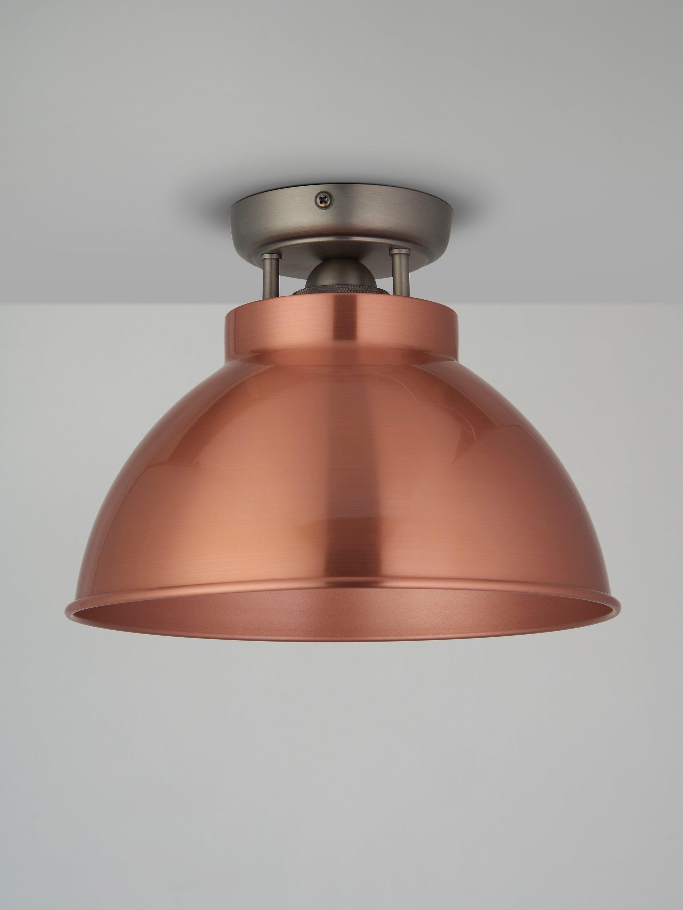 John Lewis Baldwin semi flush ceiling light brushed metallic 19cm drop, UK version