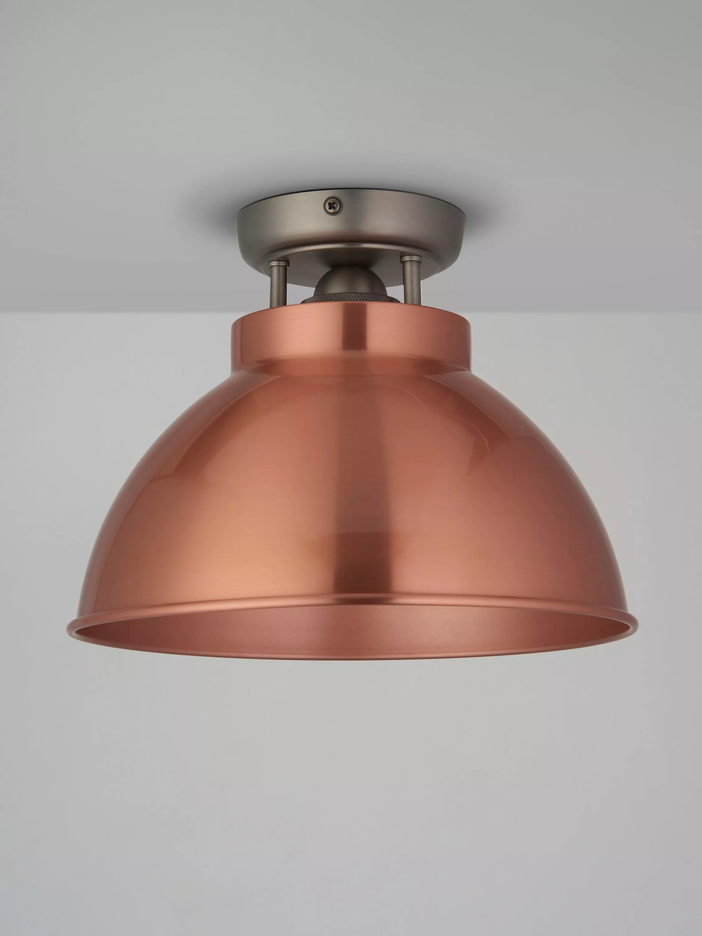 John Lewis Baldwin semi flush ceiling light brushed metallic 19cm drop, UK version