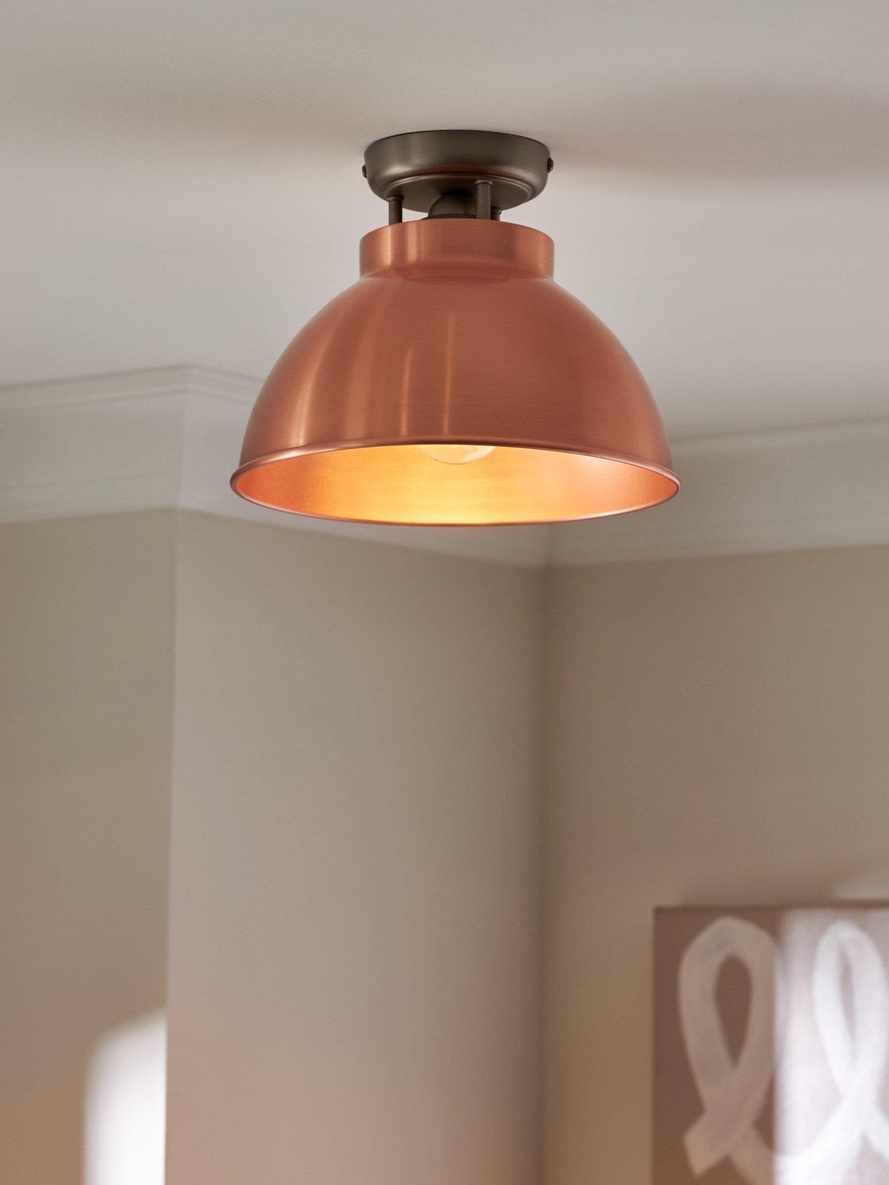 John Lewis Baldwin semi flush ceiling light brushed metallic 19cm drop, UK version