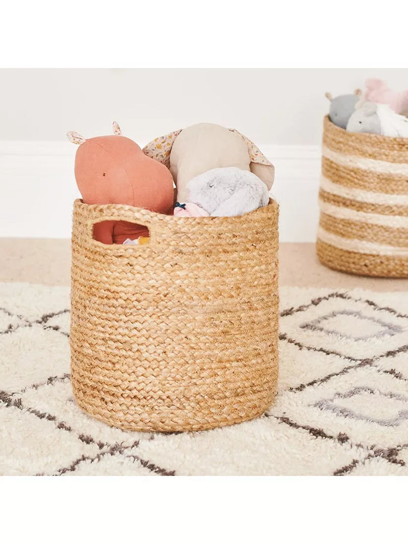 Great Little Trading Co jute storage basket round medium, imported from the UK