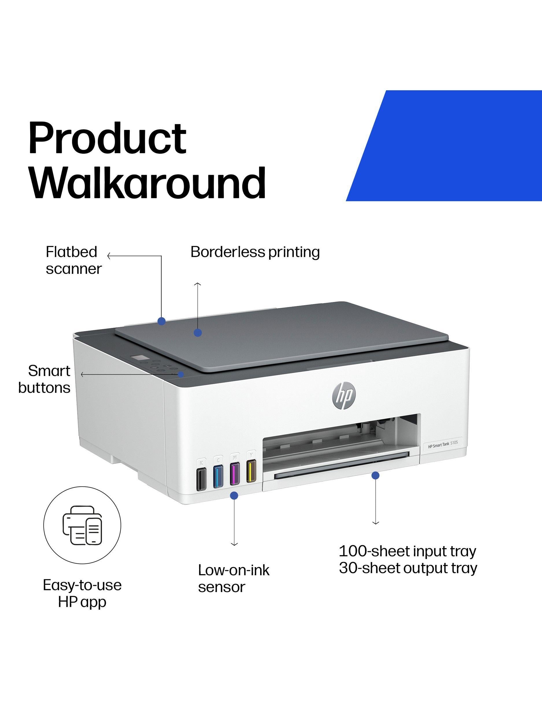 HP Smart Tank 5105 all-in-one wireless printer white (British brand)