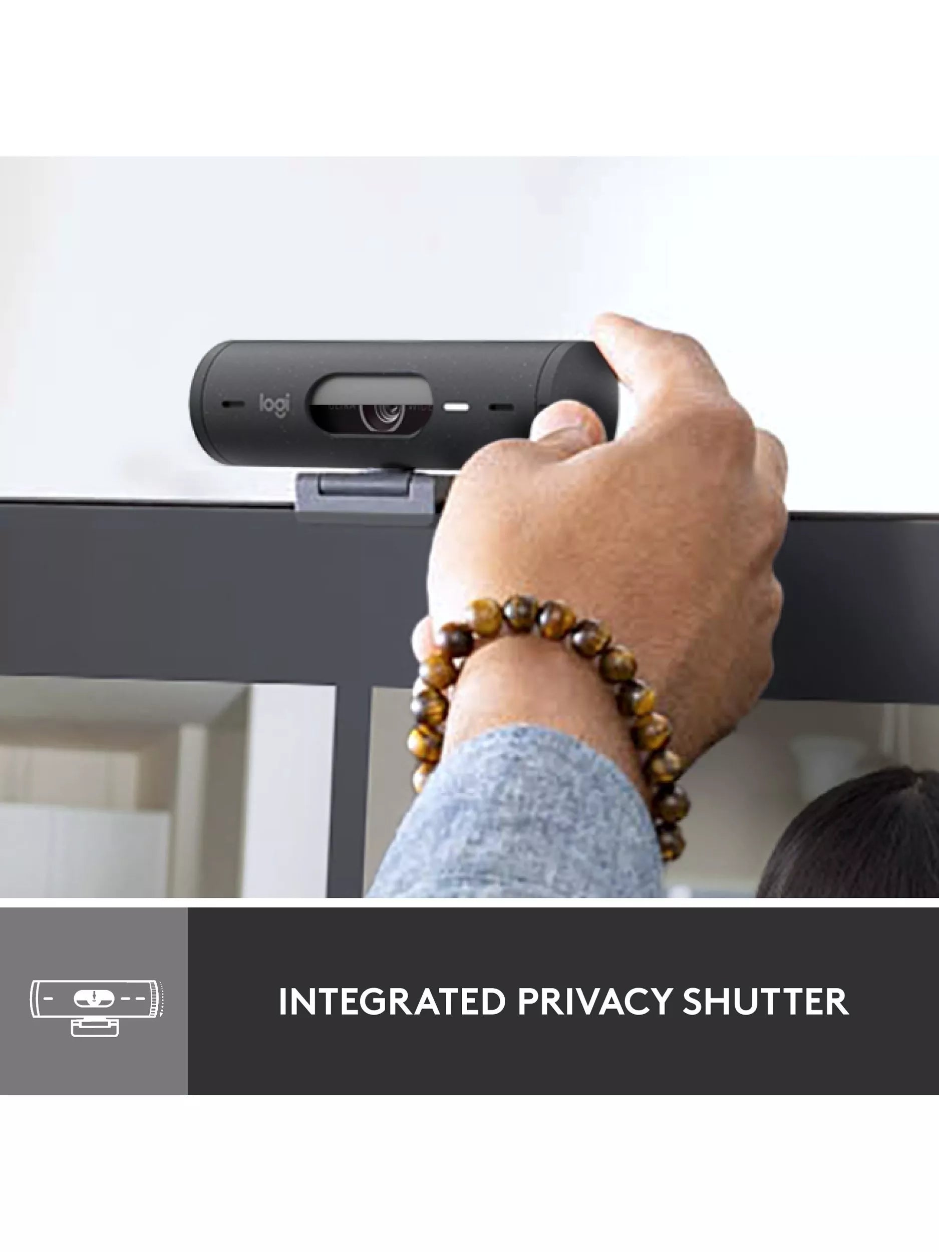 Logitech Brio 500 Full HD 1080p webcam with privacy shutter - British product