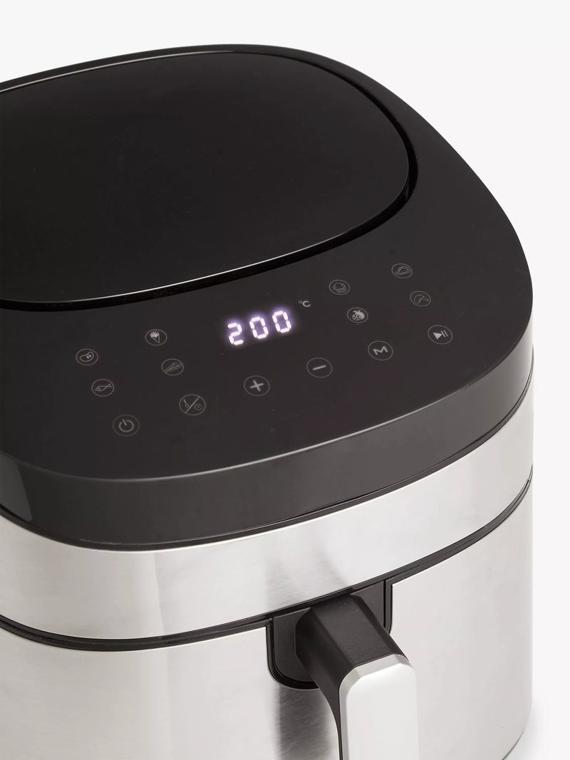 John Lewis air fryer black silver 7.2L, imported from the UK