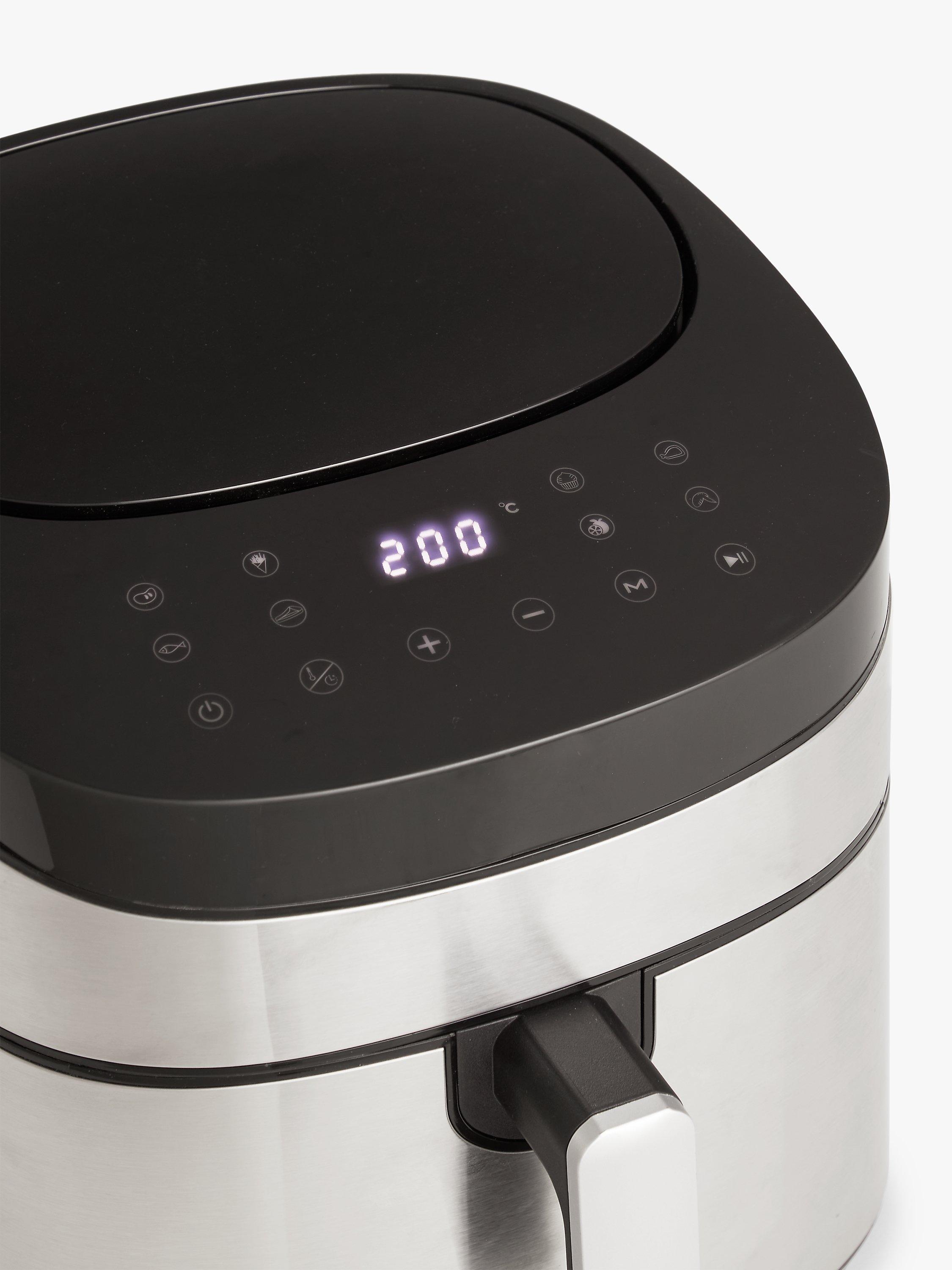 John Lewis air fryer black silver 7.2L, imported from the UK
