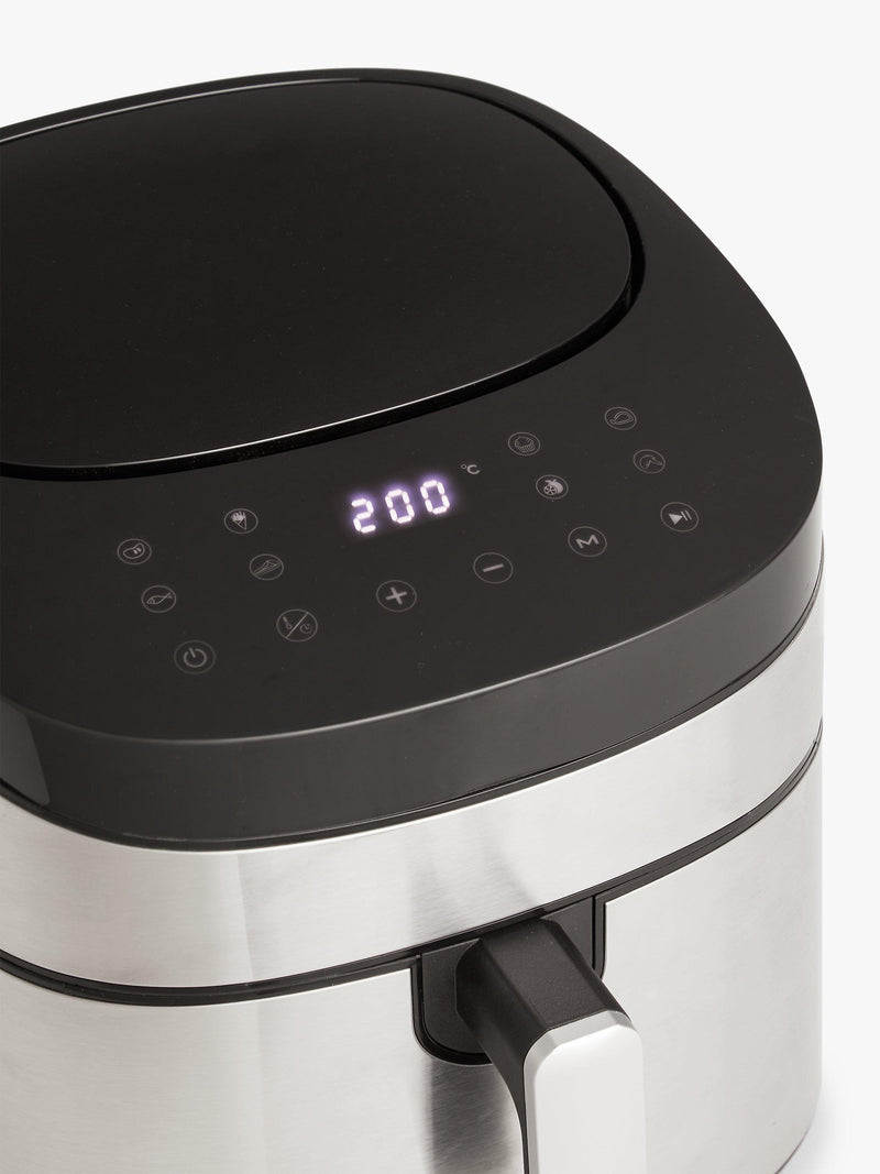John Lewis air fryer black silver 7.2L, imported from the UK