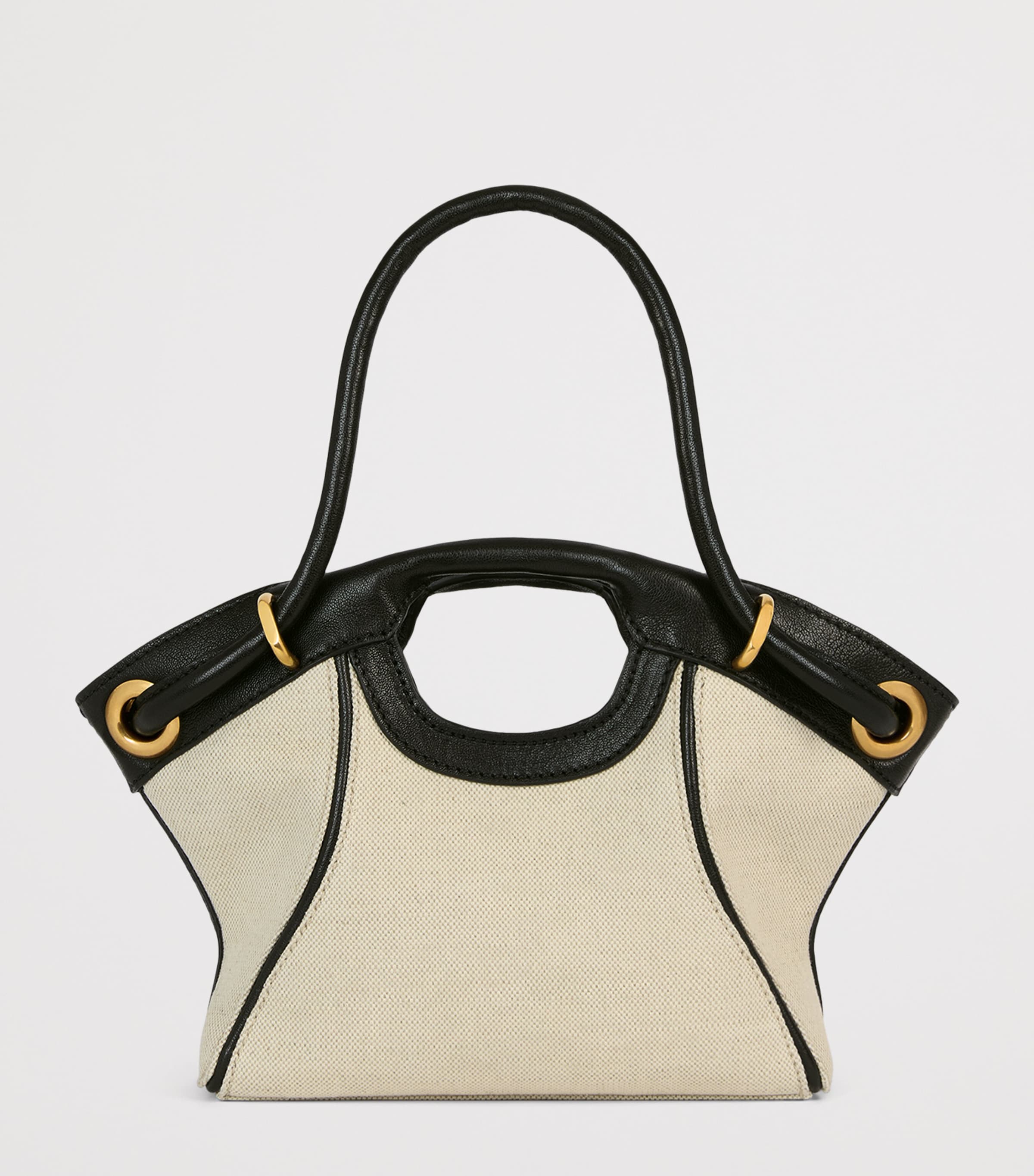 Balmain small canvas tote bag with leather trims - British product