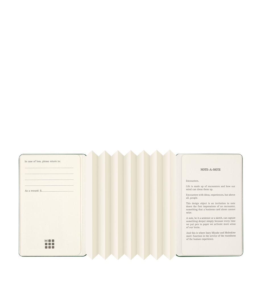 Moleskine business card holder with note pages, 11.5cm x 8cm x 1cm, imported from the UK