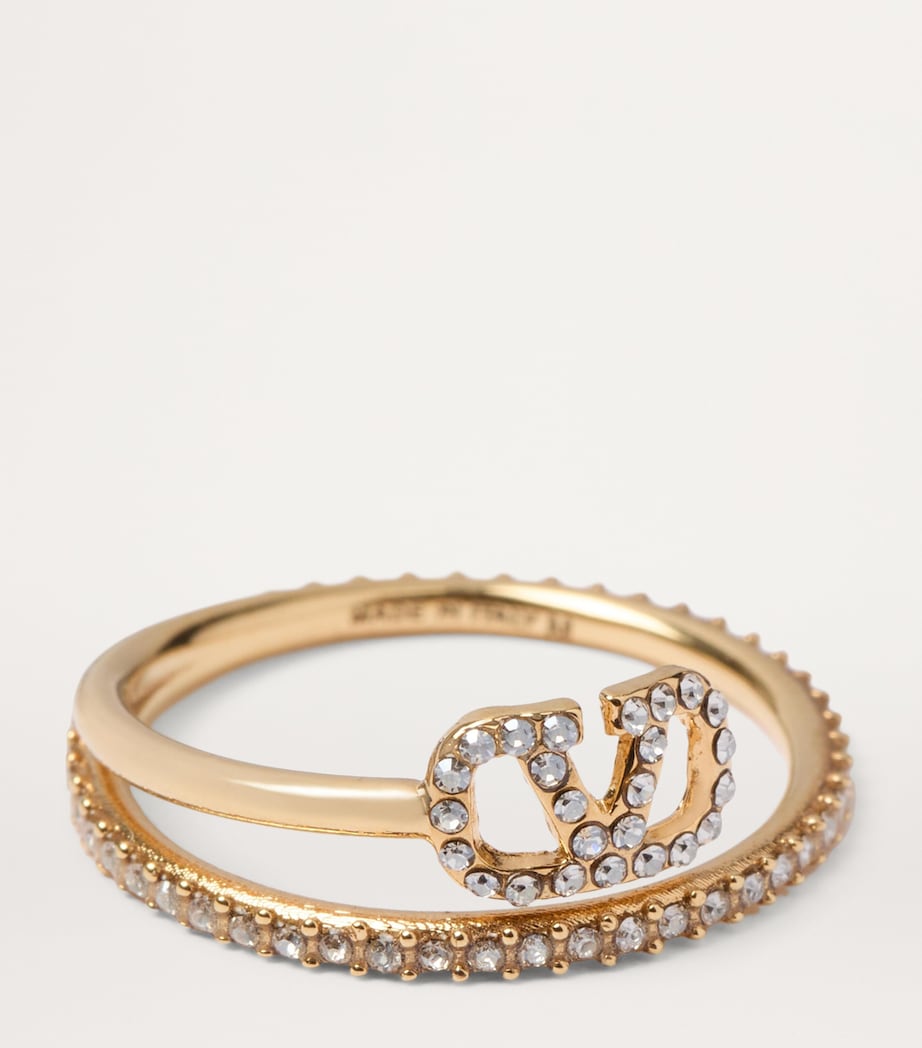 Valentino Garavani crystal VLogo ring, UK version