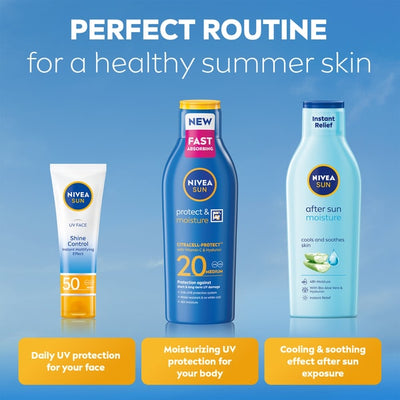 لوشن واقٍ من الشمس Nivea SUN Protect Moisture SPF 20، 200 مل