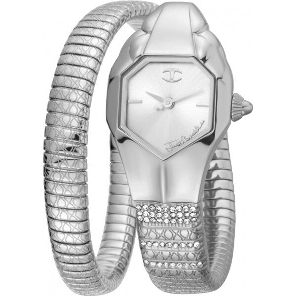 Just Cavalli clear ladies signature snake watch, British brand