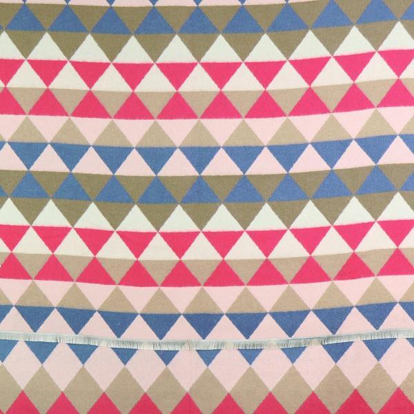 POM reversible jacquard scarf blue pink mix, UK version