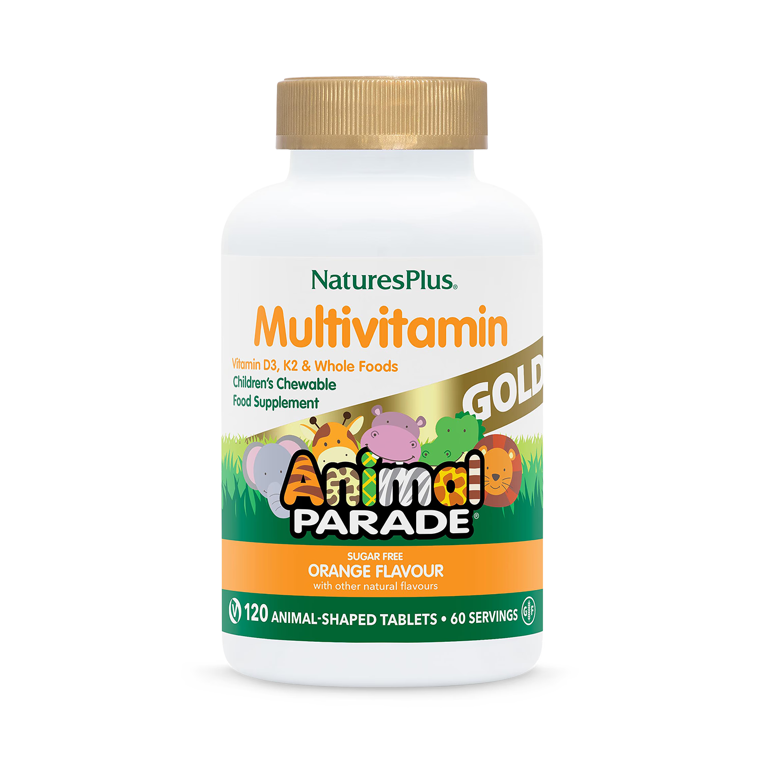 NaturesPlus Animal Parade multivitamin orange 120 chewables (British brand)
