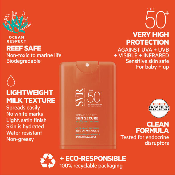 SVR Sun Secure SPF50+ hydrating face spray 20ml (British brand)