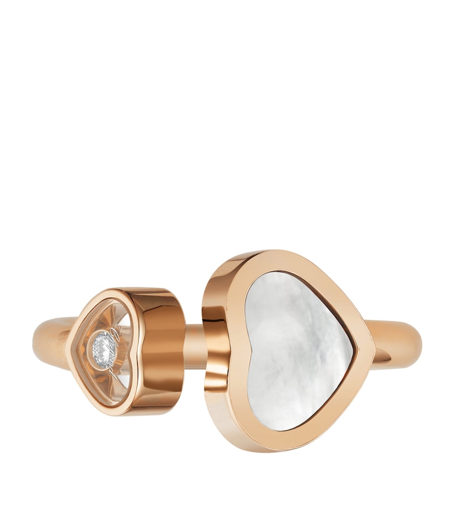 Chopard Happy Hearts rose gold ring with moving diamond, imported from the UK