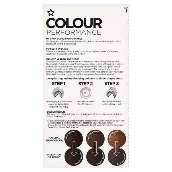 Superdrug Natural Darkest Brown hair dye (British brand)