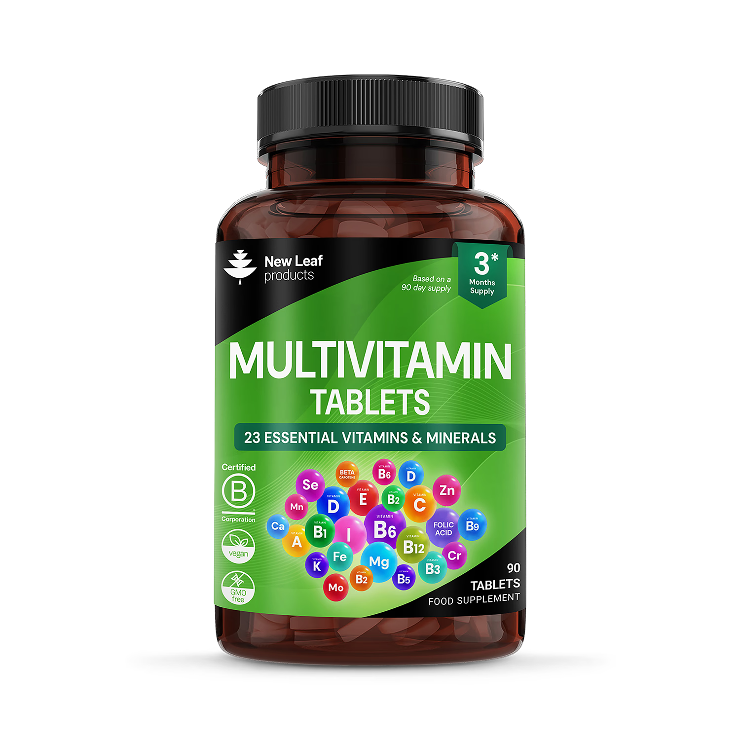 New Leaf multivitamin tablets 90 count, UK version