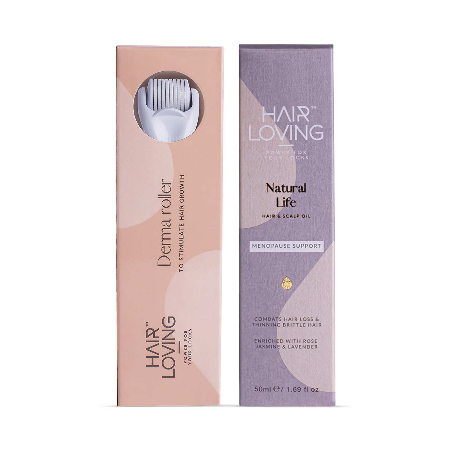Natural Life hair regrowth bundle with oil and derma roller, UK version