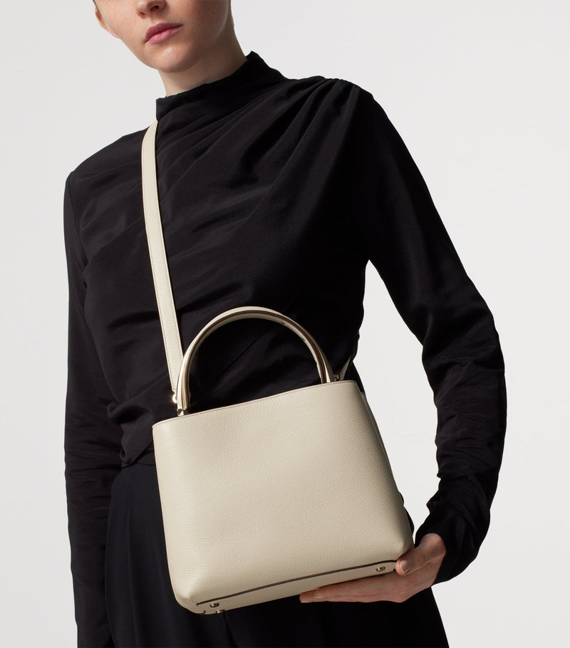 Cartier small leather top-handle bag with panther motif, UK version