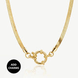 MUCHV gold herringbone chain choker necklace 40cm - British product