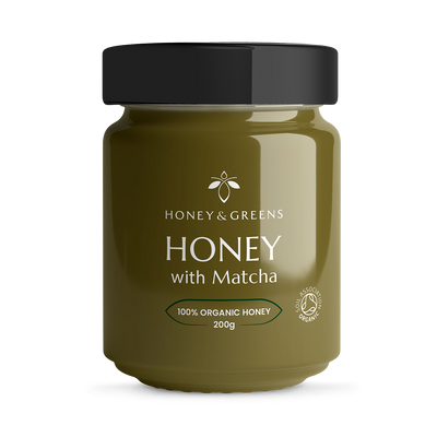 Holland & Barrett Honey & Greens Organic Honey with Matcha 200g- Buy online at McGrocer